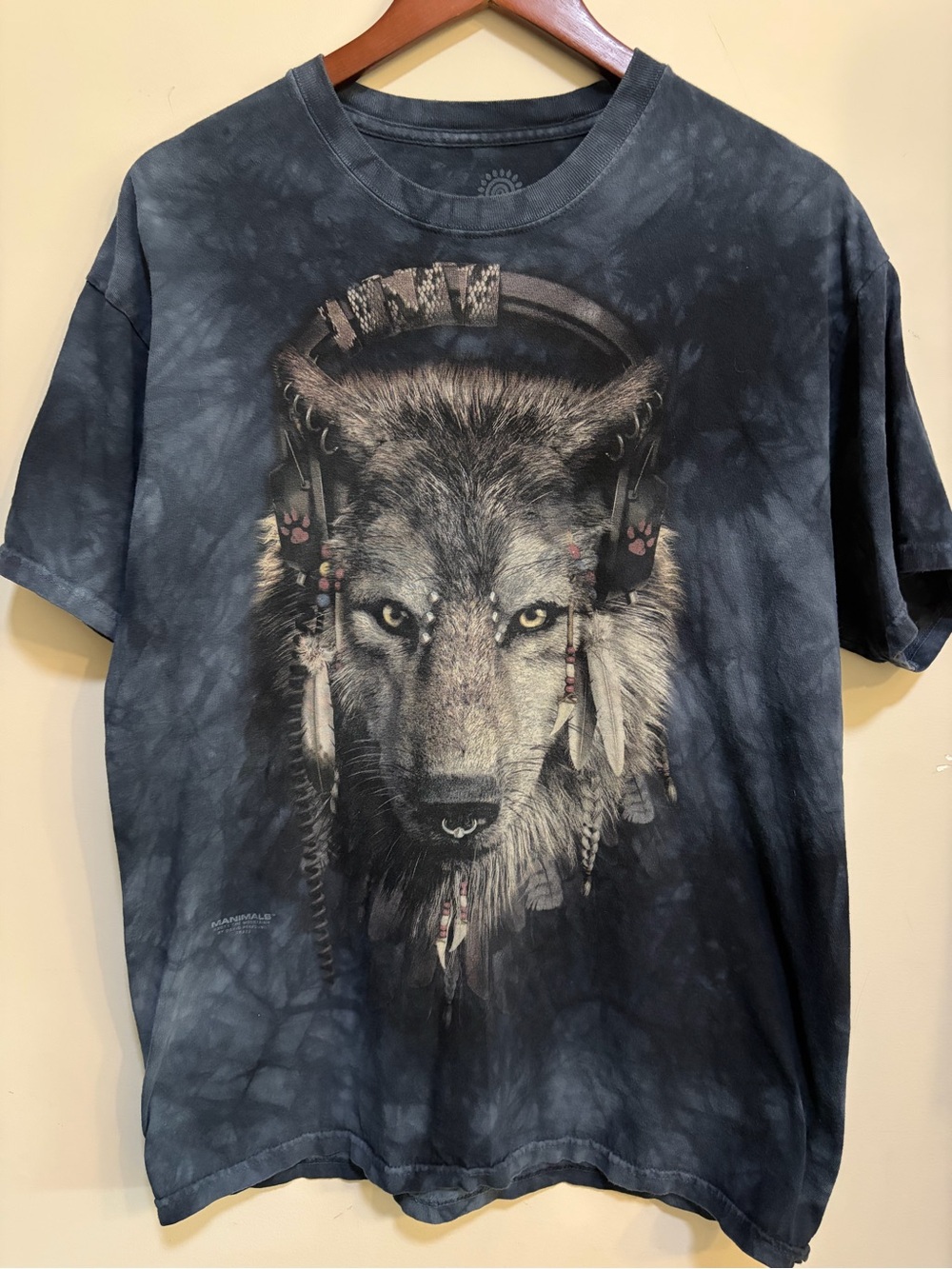 The Mountain Manimals Wolf Graphic T Shirt Large Tie Dye David Penfound 2012